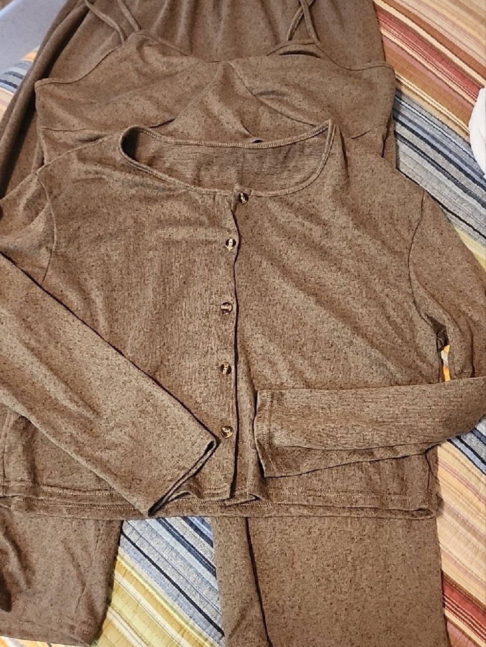 3-Piece Knit Set - Bralette , Cardigan & Pants + FREE Bodysuite